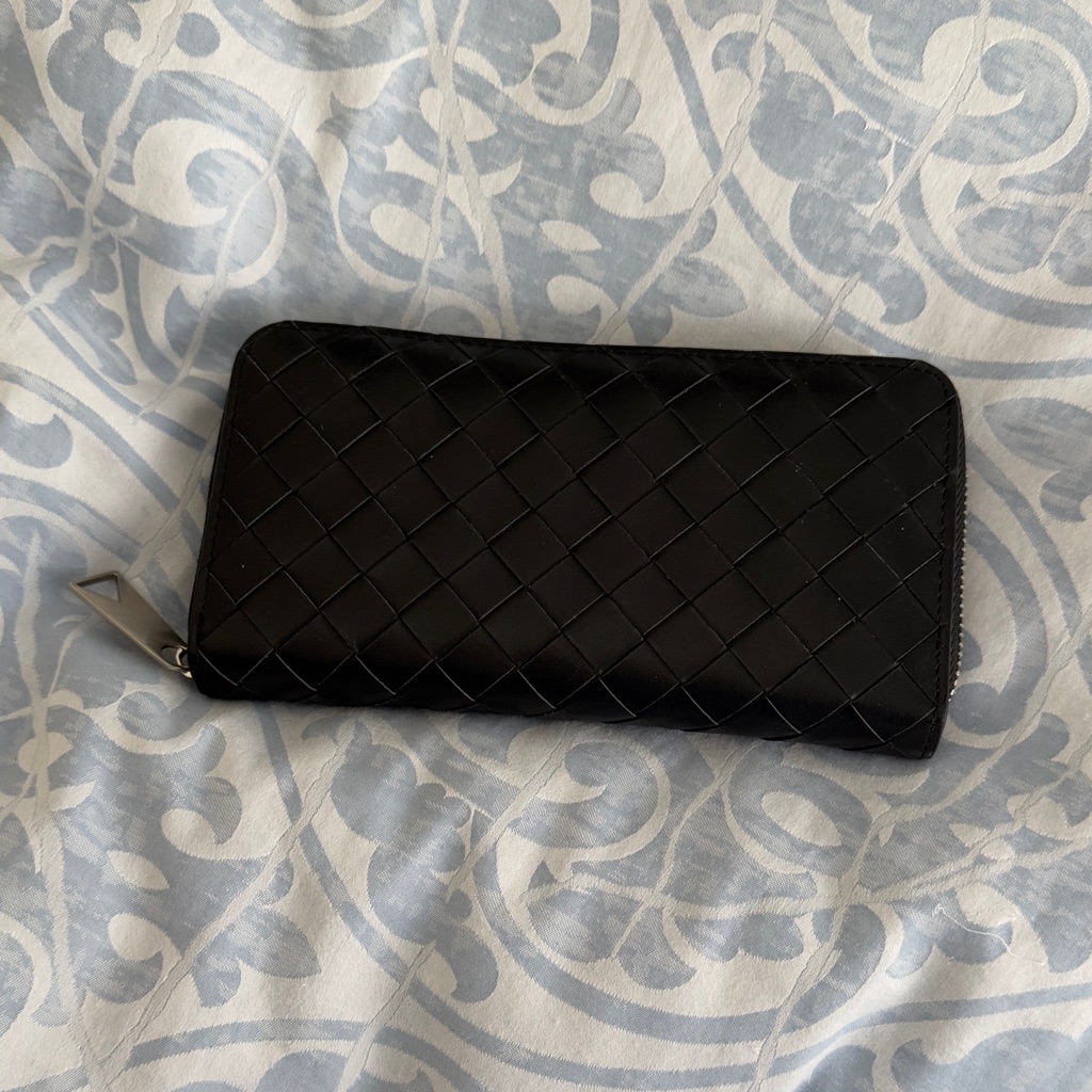 Bottega Veneta Black Woven Leather Wallet